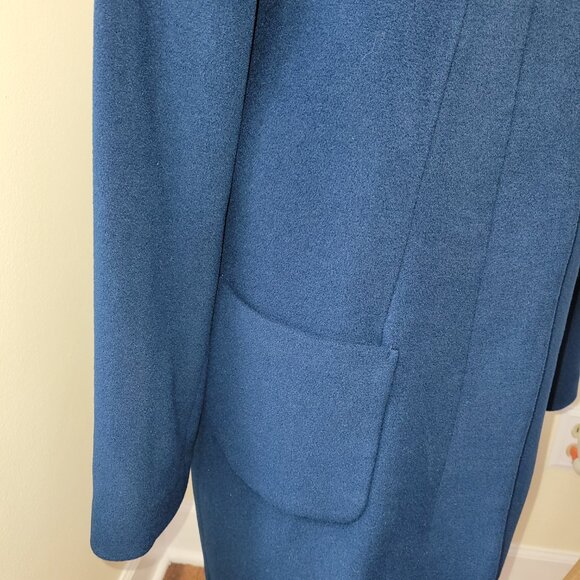 Kristen Blake Blue Lambswool Blend Coat Studio Collection Peacoat Women's Size 6 - Picture 11 of 15